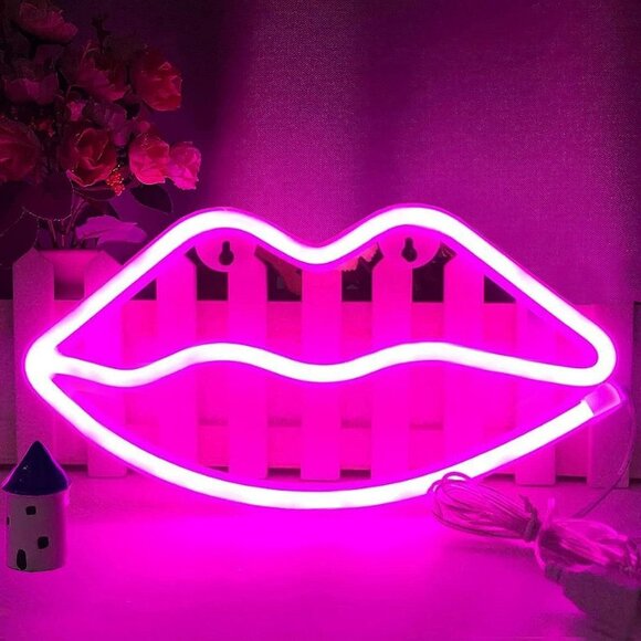 neon signs for wall decorcute LED neon lips sign lip shaped neon lights - Picture 1 of 9